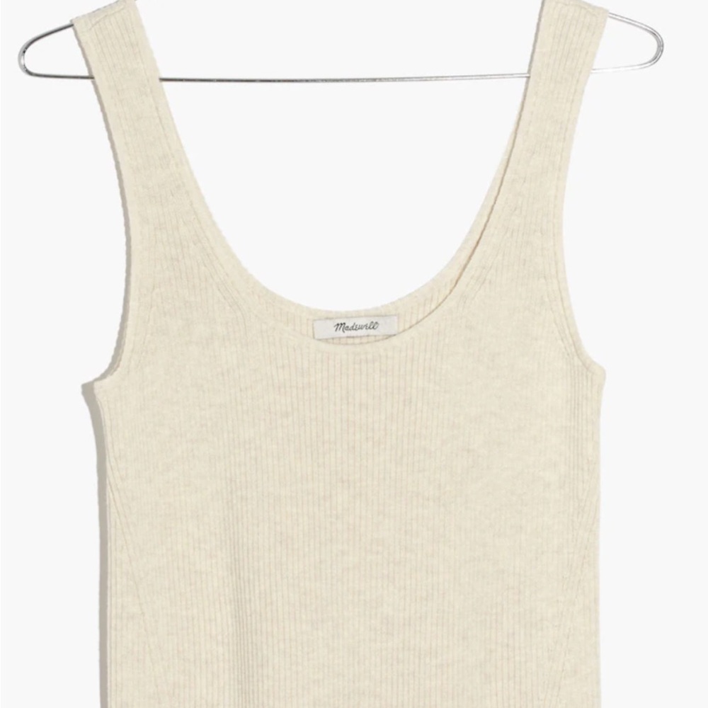 Madewell Beige Ribbed sweater tank in heather oat